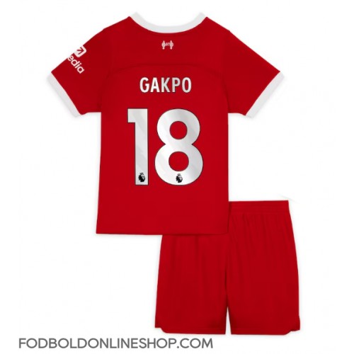 Liverpool Cody Gakpo #18 Hjemme Trøje Børn 2023-24 Kortærmet (+ Korte bukser)